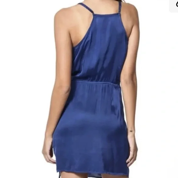 Young Fabulous & Broke NWT Wrap Royal Jewel Blue Mini V-Neck Mini Dress - Picture 5 of 16